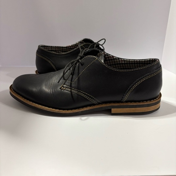 Penguin Mens Black Lace Up Leather Oxfords sz 12 - Picture 1 of 6